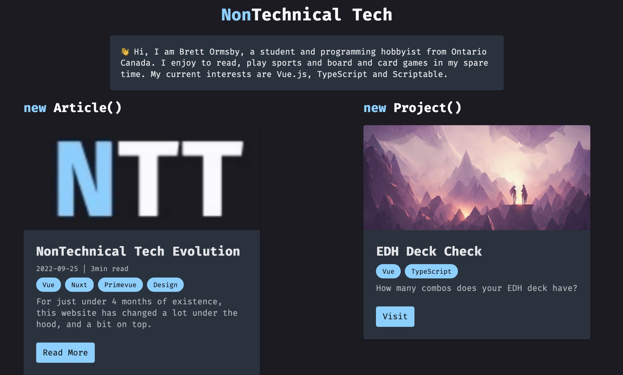 NonTechnical tech homepage